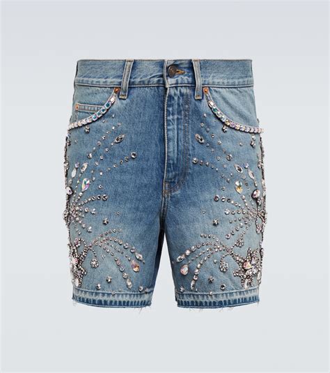 gucci shorts grey|Gucci denim shorts.